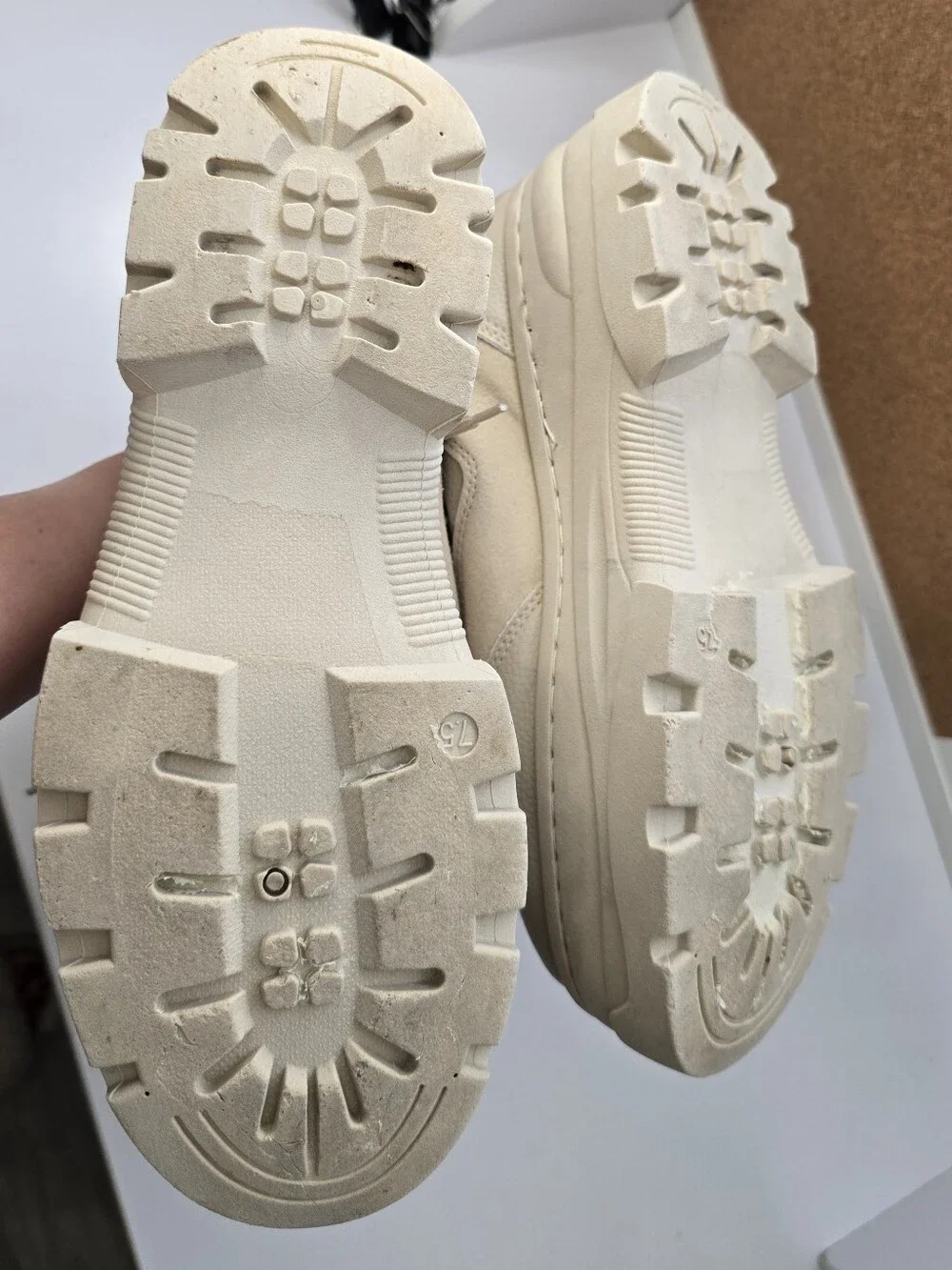 Forever 21 Beige Platform Lace-Up Sneakers